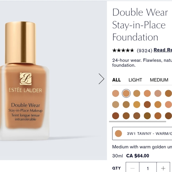 New Estee Lauder Double Wear Stay In Place Makeup foundation 3w1 Tawny - Picture 5 of 5